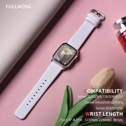 سوار ساعة Apple متوافق مع Fullmosa مقاس 49/45/44/42/41/40/38 مم، حزام بديل من الجلد الأصلي الفاخر، متوافق مع Apple Watch SE Series Ultra 2/9/8/7/6/5/4/3/2/1 للرجال والنساء in Kuwait