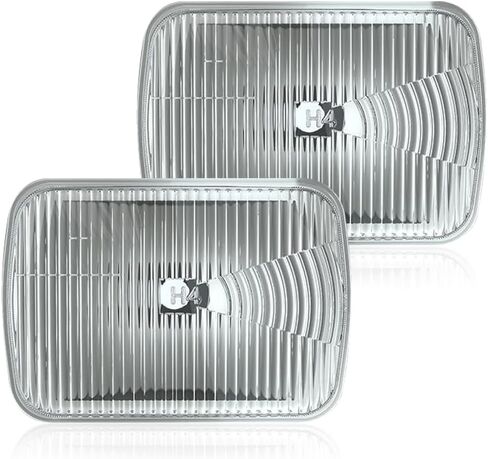 7x5 Inch Crystal Glass Housing Headlight, Headlamp Glass Transparent Lampshade, Compatible with H4 H6054, 2PCS in Saudi Arabia