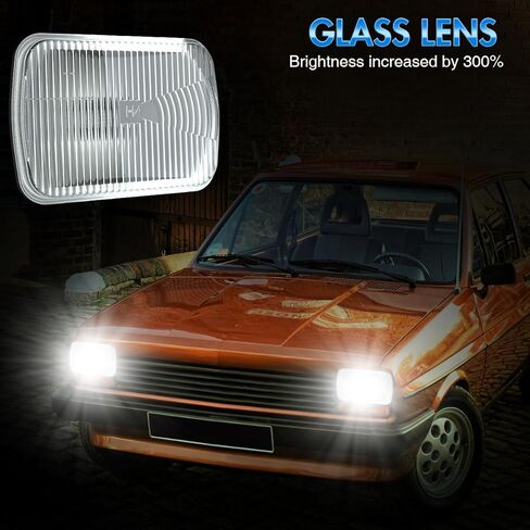 7x5 Inch Crystal Glass Housing Headlight, Headlamp Glass Transparent Lampshade, Compatible with H4 H6054, 2PCS in Saudi Arabia
