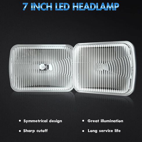 7x5 Inch Crystal Glass Housing Headlight, Headlamp Glass Transparent Lampshade, Compatible with H4 H6054, 2PCS in Saudi Arabia
