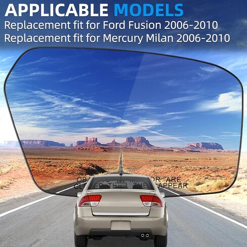 استبدال مرآة جانبية للركاب لسيارة Ford Fusion 2006 2007 2008 2009 2010، لسيارة Mercury Milan 2006 2007 2008 2009 2010 - زجاج مرآة الجانب الأيمن، زجاج مرايا الرؤية الخلفية in Kuwait