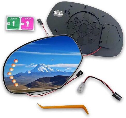 Passenger Right Side Heated Mirror Glass Compatible with 2007-2014 Chevy Silverado Suburban Tahoe Avalanche GMC Sierra Yukon Cadillac Escalade Right Side Convex Mirrorr With Turn Signal in Saudi Arabia