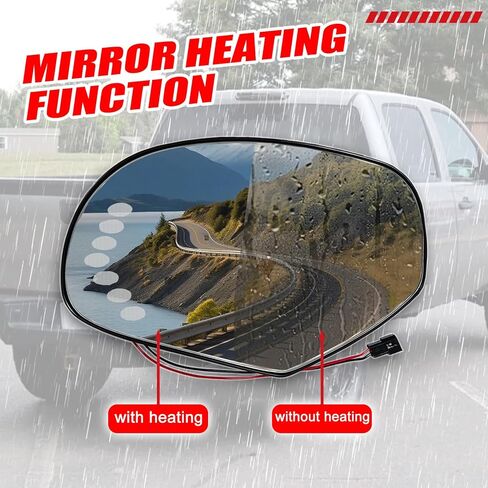 Passenger Right Side Heated Mirror Glass Compatible with 2007-2014 Chevy Silverado Suburban Tahoe Avalanche GMC Sierra Yukon Cadillac Escalade Right Side Convex Mirrorr With Turn Signal in Saudi Arabia