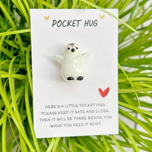 2PCS Pocket Hug Greeting Card Set - Cute Penguin for Long Distance | Comforting Gift Valentine's Christmas Birthday in Saudi Arabia
