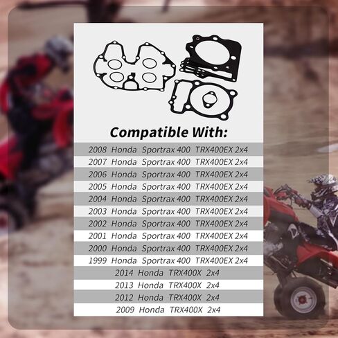 C7826 Top End Gasket kit Compatible with Honda 99-08 Sportrax 400,09-14 TRX400X,96-04 XR400R,for 86, 87, 88, 89mm Big Bore & Stroker Kits in Saudi Arabia