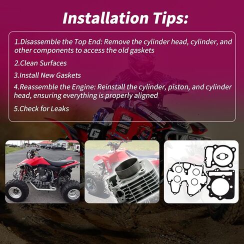 C7826 Top End Gasket kit Compatible with Honda 99-08 Sportrax 400,09-14 TRX400X,96-04 XR400R,for 86, 87, 88, 89mm Big Bore & Stroker Kits in Saudi Arabia