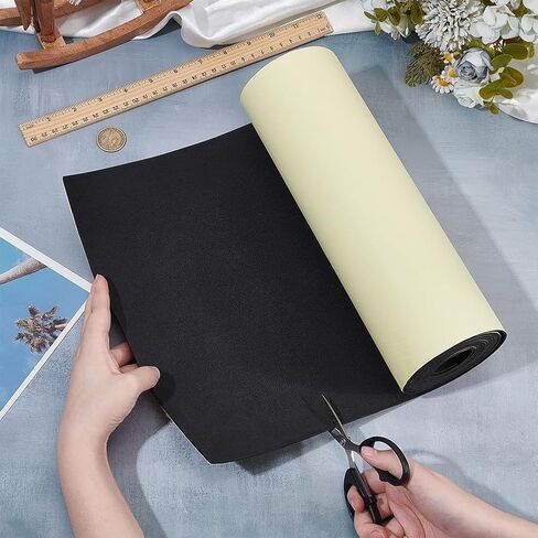 BENECREAT 118x11.8 Inch Black Self Adhesive EVA Foam Roll, 3mm Thick Adhesive Craft Foam Roll for Furniture Protecting, Gap Filling, Costumes, DIY Craft Project in Saudi Arabia