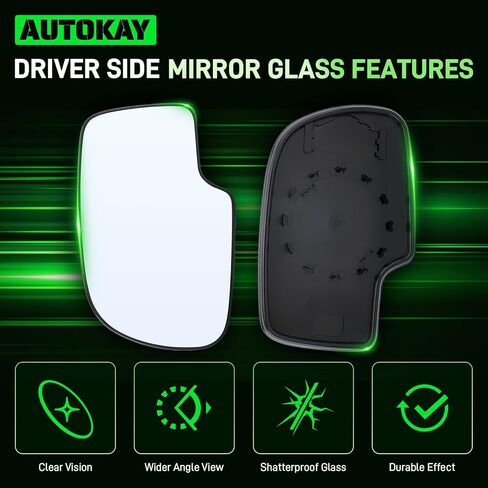 AUTOKAY 12477843 Left Driver Side Mirror Compatible with 1999-2007 Chevy Silverado Avalanche Suburban Tahoe, GMC Sierra Yukon, Cadillac Escalade ESV EXT, Exterior Rearview Mirror with Clear Vision in Saudi Arabia
