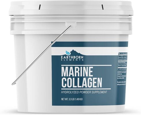 Earthborn Elements Hydrolyzed Marine Collagen Peptides Powder 1 Gallon Bucket, Pure & Undiluted, Dietary Supplement in Saudi Arabia