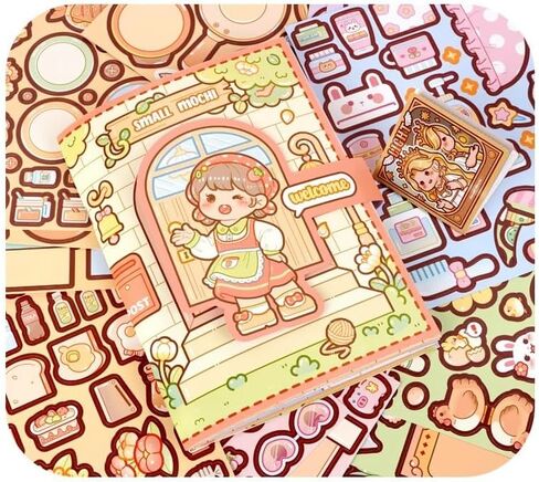 ملصقات صندوق هدايا Alideco، كتاب هادئ، ملصقات موتشي صغيرة، تصميم مجمع، سجل القصاصات، سجل القصاصات، الحرف اليدوية، ملصقات تزيين المذكرات (zhaijiashiguang) in Saudi Arabia