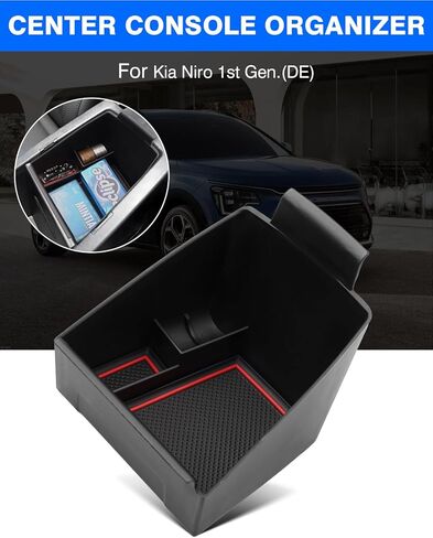 منظم وحدة التحكم المركزية من Autoorder لـ 2021 2022 2023 2024 Kia ​​K5 GT Line Accessories صندوق تخزين مسند الذراع صينية إدخال ثانوية مع حصيرة سوداء in Saudi Arabia