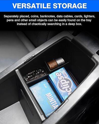 منظم وحدة التحكم المركزية من Autoorder لـ 2021 2022 2023 2024 Kia ​​K5 GT Line Accessories صندوق تخزين مسند الذراع صينية إدخال ثانوية مع حصيرة سوداء in Saudi Arabia