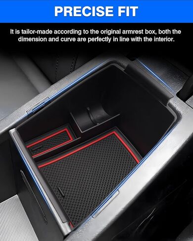 منظم وحدة التحكم المركزية من Autoorder لـ 2021 2022 2023 2024 Kia ​​K5 GT Line Accessories صندوق تخزين مسند الذراع صينية إدخال ثانوية مع حصيرة سوداء in Saudi Arabia