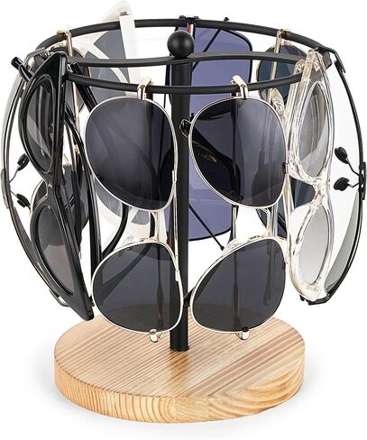 Mkono Sunglasses Organizer Glasses Holder Stand Sunglass Storage Display Eyeglasses Rack for up to 12 Pairs of Eyewear Glasses for Table Dresser Desk Countertop Bedroom in Kuwait