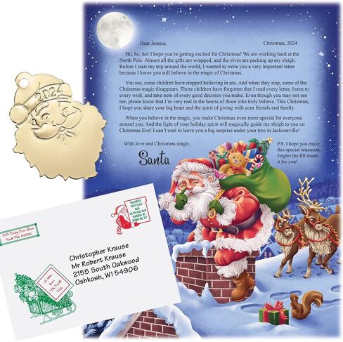 Personalized I Believe Letter from Santa Claus with Holiday Ornament, Letter to Child with Magic of Believing Message in Saudi Arabia