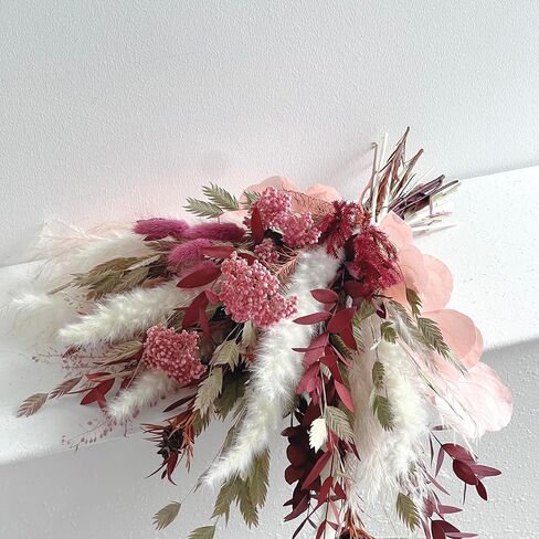 MUYEJI Natural Dried Flower Bouquet Mix Bouquet | Protea Repens, Hydrangea, Eucalyptus, Palm, Millet, Limonium, Pampas Grass, Floral Arrangements for Home Wedding Decor in Kuwait