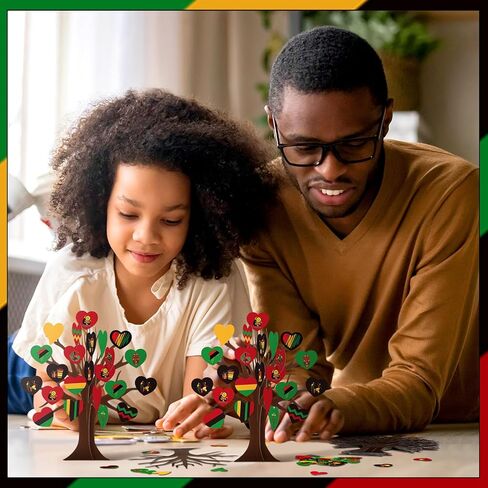 32 Sets Kwanzaa Tree Craft Kits Make Your Own DIY African Traditional Holiday Paper Trees Decorations Happy Kwanzaa 3D Paper Tree Crafts Kit Supplies for Party Table Decor Fun Activities Home in Saudi Arabia