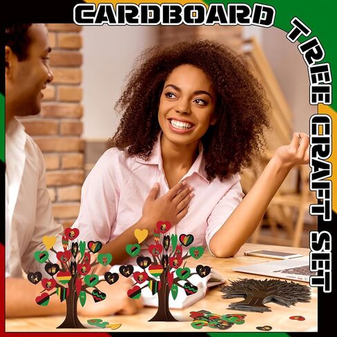 32 Sets Kwanzaa Tree Craft Kits Make Your Own DIY African Traditional Holiday Paper Trees Decorations Happy Kwanzaa 3D Paper Tree Crafts Kit Supplies for Party Table Decor Fun Activities Home in Saudi Arabia