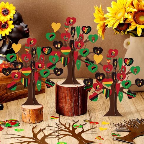 32 Sets Kwanzaa Tree Craft Kits Make Your Own DIY African Traditional Holiday Paper Trees Decorations Happy Kwanzaa 3D Paper Tree Crafts Kit Supplies for Party Table Decor Fun Activities Home in Saudi Arabia