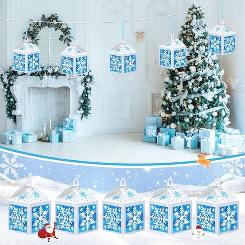 Yaomiao 12 Sets Snowman Crafts Winter Tissue Paper Crafts Kits Make Your Own Winter Lanterns Hanging Ornaments for Holiday Xmas Tree Christmas Decoration in Kuwait