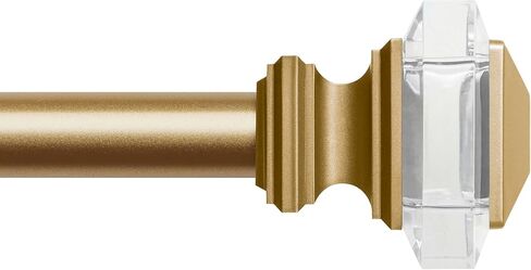 حصريًا Home Prism 1" قضيب ستارة ومجموعة نهائية متناسقة، أسود غير لامع، قابل للتعديل 66"-120" in Kuwait