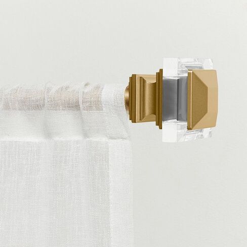 حصريًا Home Prism 1" قضيب ستارة ومجموعة نهائية متناسقة، أسود غير لامع، قابل للتعديل 66"-120" in Kuwait