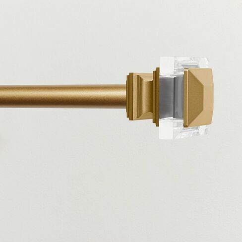 حصريًا Home Prism 1" قضيب ستارة ومجموعة نهائية متناسقة، أسود غير لامع، قابل للتعديل 66"-120" in Kuwait