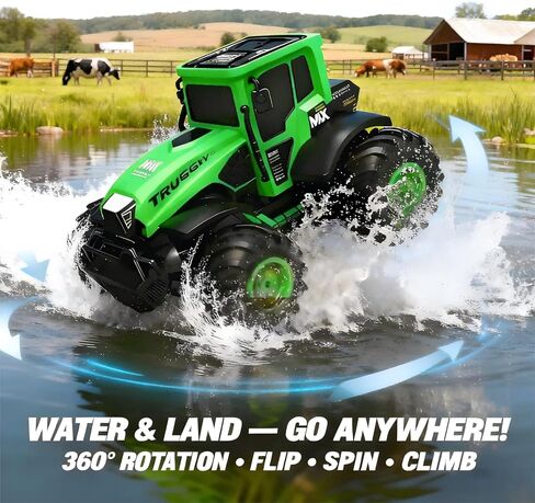 ألعاب شاحنة الوحش للتحكم عن بعد: لعبة جرار برمائية RC 1:14، سيارات RC 2.4 جيجا هرتز 4WD، بيك اب لجميع التضاريس على الطرق الوعرة، هدايا عيد الميلاد للأطفال هدية للأولاد والبنات للأعمار من 6 سنوات فما فوق in Saudi Arabia