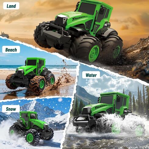 ألعاب شاحنة الوحش للتحكم عن بعد: لعبة جرار برمائية RC 1:14، سيارات RC 2.4 جيجا هرتز 4WD، بيك اب لجميع التضاريس على الطرق الوعرة، هدايا عيد الميلاد للأطفال هدية للأولاد والبنات للأعمار من 6 سنوات فما فوق in Saudi Arabia