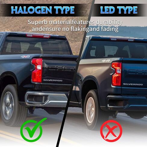 Halogen Tail Light Assembly Pair for 2019-2023 Chevy Silverado 1500 2500HD 3500HD - Driver & Passenger Side Taillights with Bulb Harness, Rear Brake Lamp in Saudi Arabia