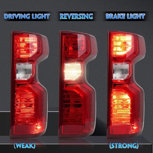 Halogen Tail Light Assembly Pair for 2019-2023 Chevy Silverado 1500 2500HD 3500HD - Driver & Passenger Side Taillights with Bulb Harness, Rear Brake Lamp in Saudi Arabia