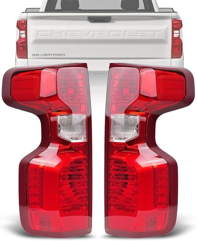 Halogen Tail Light Assembly Pair for 2019-2023 Chevy Silverado 1500 2500HD 3500HD - Driver & Passenger Side Taillights with Bulb Harness, Rear Brake Lamp in Saudi Arabia