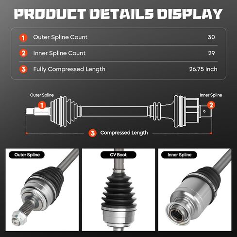 مجموعة عمود المحور الأمامي الأيمن 3.5L 3.5 مناسبة لهوندا أوديسي 2005-2010، لريدجلاين 2006-2014، استبدل 60-4225 in Kuwait