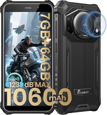 FOSSIBOT F101P Rugged Call Phone，Android 13 7GB+64GB /1TB Rugged Smartphone 10600mAh Unlocked Phone 123dB Loud Volume Phone 5.45" 24MP+8MP Camera Waterproof Smartphone 4G Dual SIM OTG Octa-core 18W in Kuwait
