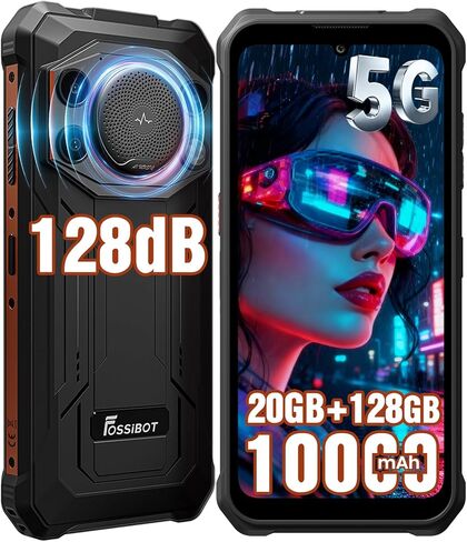 FOSSIBOT F101P Rugged Call Phone，Android 13 7GB+64GB /1TB Rugged Smartphone 10600mAh Unlocked Phone 123dB Loud Volume Phone 5.45" 24MP+8MP Camera Waterproof Smartphone 4G Dual SIM OTG Octa-core 18W in Kuwait