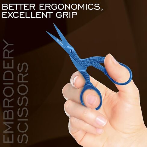 Stork Embroidery Scissors Premium Stainless Steel Sewing Art & Craft Grooming Scissor for Extra Sharp Small Scissors. in Saudi Arabia