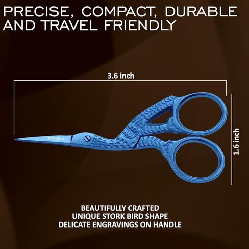 Stork Embroidery Scissors Premium Stainless Steel Sewing Art & Craft Grooming Scissor for Extra Sharp Small Scissors. in Saudi Arabia