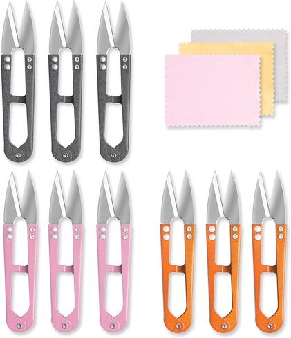 9 Pcs Sewing Scissors Thread Snips, 4.1 Inch Yarn Snips, High-Carbon Steel, Thread Cutter Scissors for Stitch, Knitting, Mini DIY Supplies, Crafts in Saudi Arabia