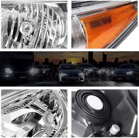 PM PERFORMOTOR Headlights Assembly Compatible with 2009 2010 Toyota Corolla, 2Pcs Headlamps with Black Housing Amber Corner in Saudi Arabia