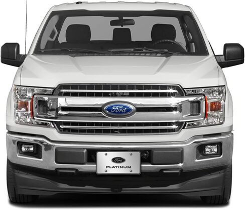 صورة iPick لشعار Ford Platinum 3D باللون الرمادي الداكن على لوحة ترخيص من الفولاذ المقاوم للصدأ من الكروم المرآة - مرخصة رسميًا in Saudi Arabia