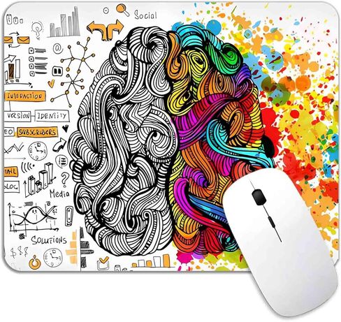 Mouse Pad, White & Gold Mandala Pattern Rectangular Mouse Mat, Non-Slip Rubber Mousepad Suitable for Girls and Ladies Computer Laptop Office, The Best Gift, 9.5 X 7.9 Inch, White & Gold Print in Kuwait