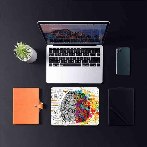 Mouse Pad, White & Gold Mandala Pattern Rectangular Mouse Mat, Non-Slip Rubber Mousepad Suitable for Girls and Ladies Computer Laptop Office, The Best Gift, 9.5 X 7.9 Inch, White & Gold Print in Kuwait