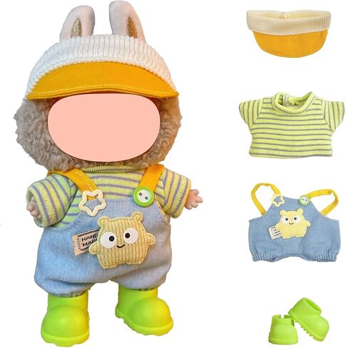 Doll Clothes Compatable with Labubu 17cm Doll,Fashion Clothes Set for Doll Outfits,5 PCS Hat Shoes Clothing Set,Boys and Girls Stylish Adorable Clothes Accessories in Saudi Arabia