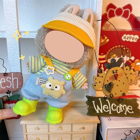 Doll Clothes Compatable with Labubu 17cm Doll,Fashion Clothes Set for Doll Outfits,5 PCS Hat Shoes Clothing Set,Boys and Girls Stylish Adorable Clothes Accessories in Saudi Arabia
