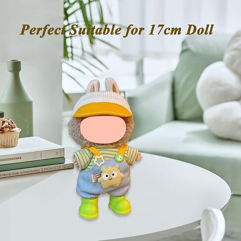 Doll Clothes Compatable with Labubu 17cm Doll,Fashion Clothes Set for Doll Outfits,5 PCS Hat Shoes Clothing Set,Boys and Girls Stylish Adorable Clothes Accessories in Saudi Arabia