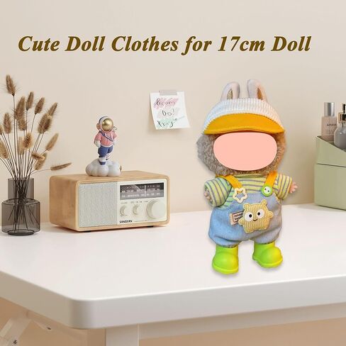 Doll Clothes Compatable with Labubu 17cm Doll,Fashion Clothes Set for Doll Outfits,5 PCS Hat Shoes Clothing Set,Boys and Girls Stylish Adorable Clothes Accessories in Saudi Arabia