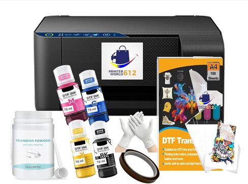 Cartridge-Free Super-Tank Printer with DTF Ink Bundle for Heat Transfers, Easy Fill, Built-in Scanner & Copier - DTF Conversion Printer New, Medium, Conversion in Saudi Arabia