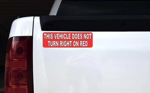 StickerTalk This Vehicle Does Not Turn Right on Red Magnet, 10 inches by 3 inches in Saudi Arabia
