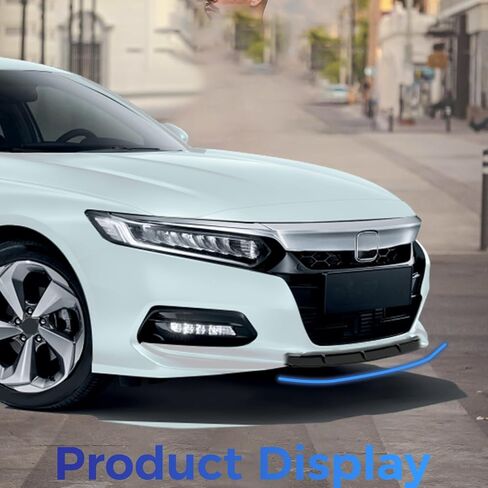 HECASA 3Pcs Front Bumper Lip Splitter Compatible with 2018-2020 Honda Accord 4Dr Model Sedan Under Chin Spoiler Bumper Valance Diffuser Air Dams Body Kit Black & White Plastic in Saudi Arabia