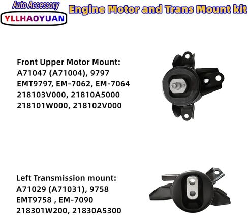 Engine Motor and Trans Mount 4pcs Compatible with 2009-2013 Corolla 1.8L/2009-2013 Matrix 1.8L/2009-2010 Pontiac Vibe 1.8L Replacement for A62023 A62015 A62039 A62027 in Kuwait